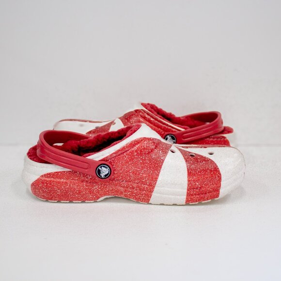 Crocs Kids Classic Holiday Lined Clogs Candy Cane Size Juniors 4 - Picture 6 of 9
